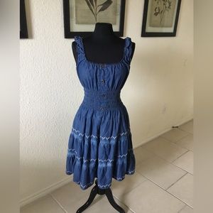Lapis Blouson style Denim Dress, size Large